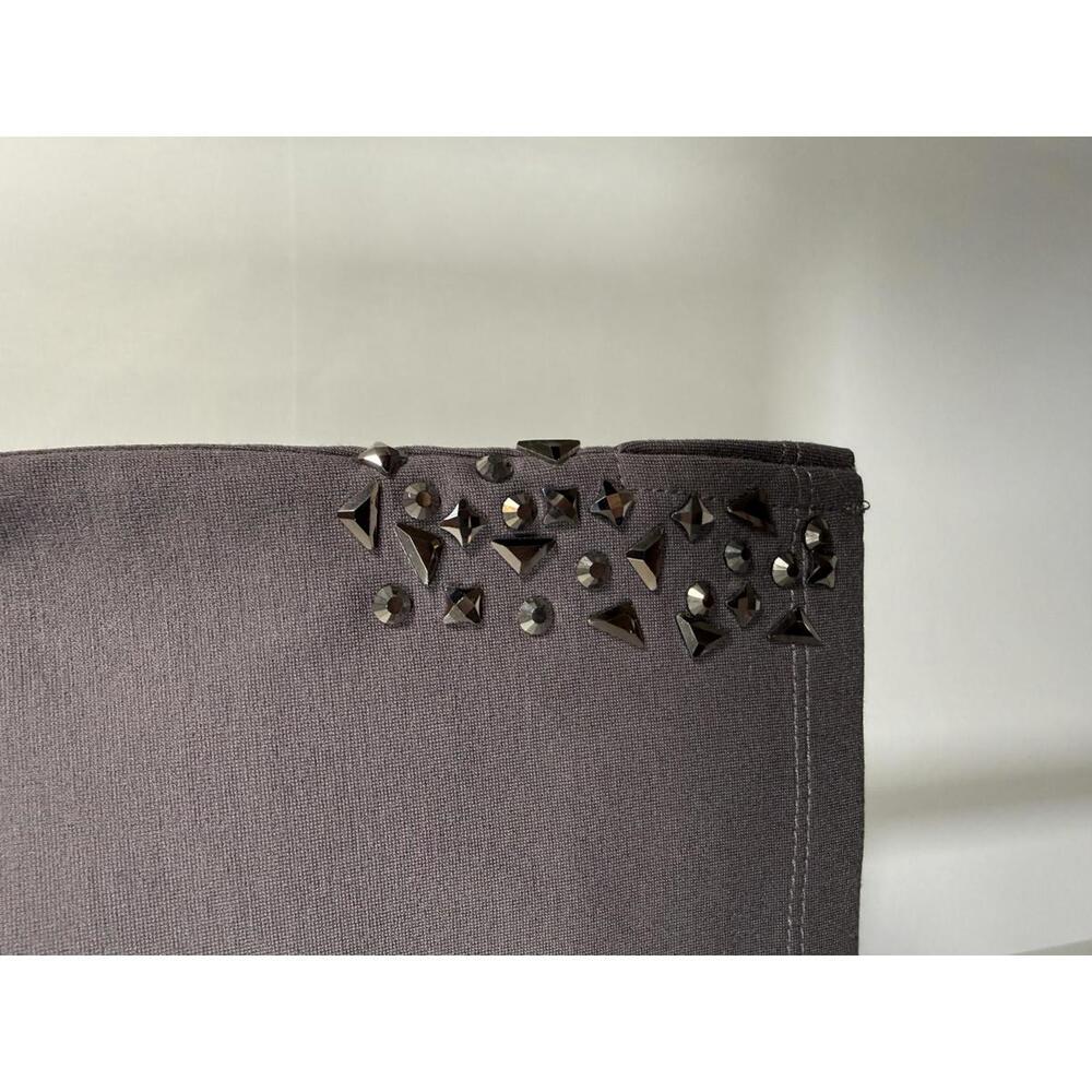 Coleen Lopez Gray Slim Pull-On Pants Studded Hem Stretch Ankle XXS - Picture 5 of 7